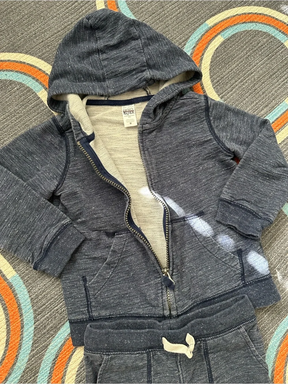Carters Toddler Navy Zip-up Hoodie Sweatpants Set